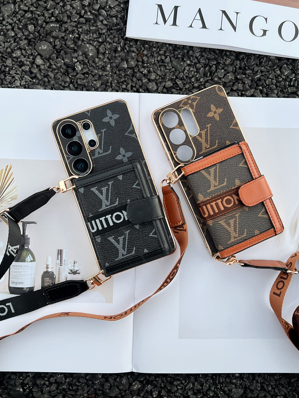 Luxury Crossbody Phone Case with Card Holder & Adjustable Shoulder Strap for Samsung