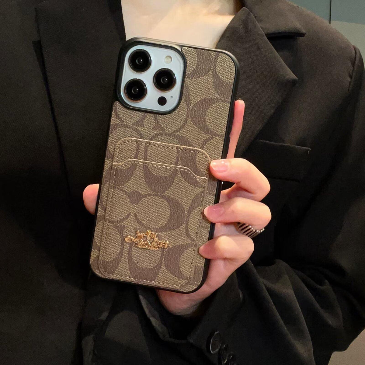 Klasisks Card Bag ādas iPhone korpuss