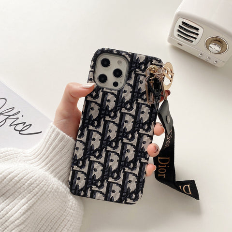 Mote iPhone-deksel med stropp Svart-GS240315