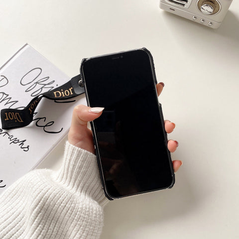Mote iPhone-deksel med stropp Svart-GS240315