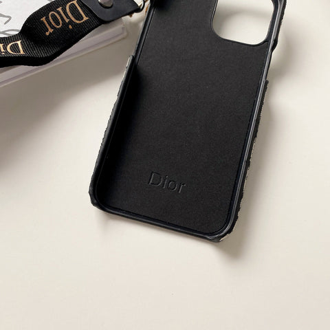 Mote iPhone-deksel med stropp Svart-GS240315