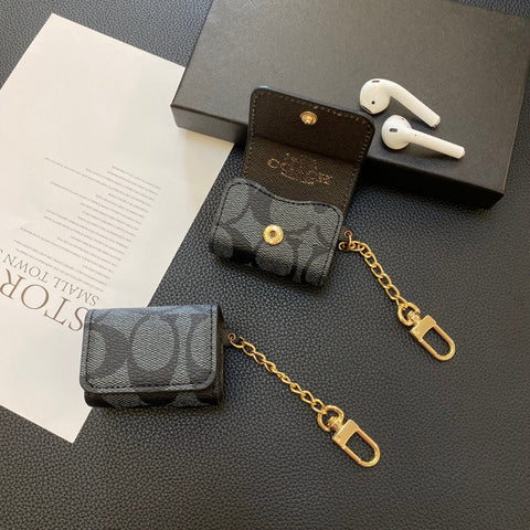 Luksuzne klasične AirPods futrole crne-YH240425