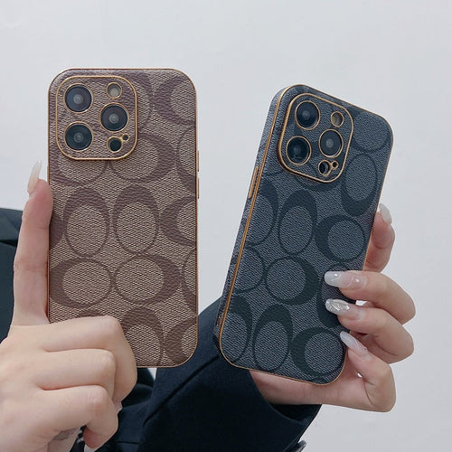 Klassisk iPhone Case Læder Light Brow -QBK240513