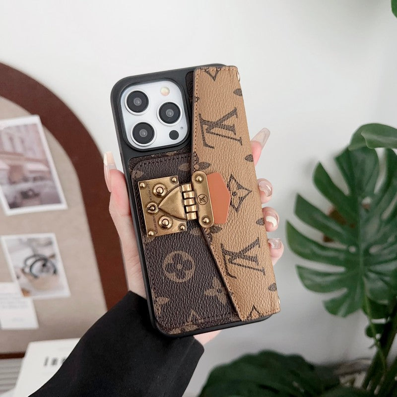 Luksus kortholder kjede iPhone-deksel