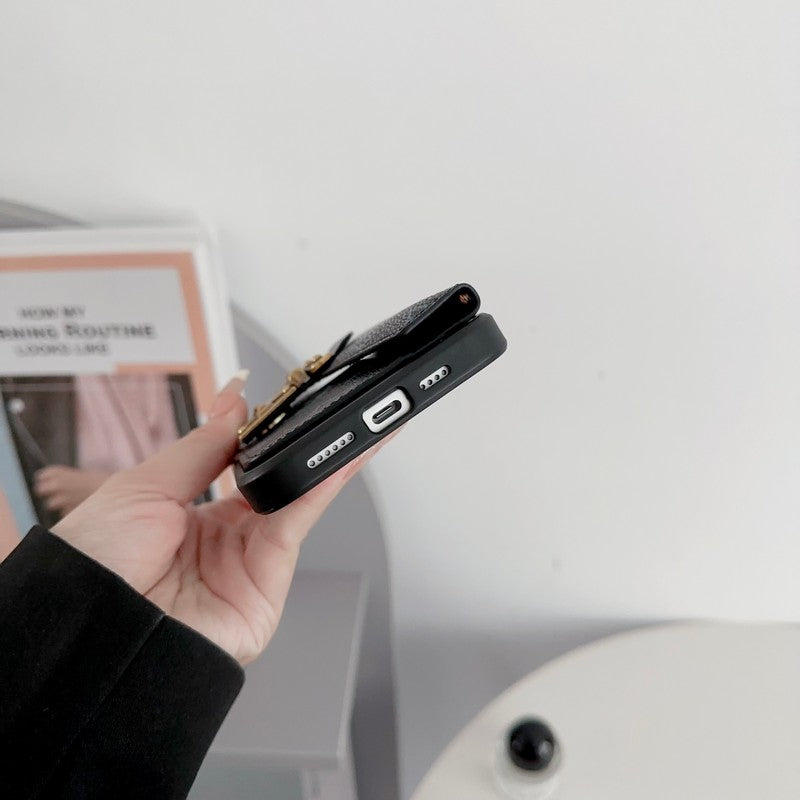 Luksus kortholder kjede iPhone-deksel