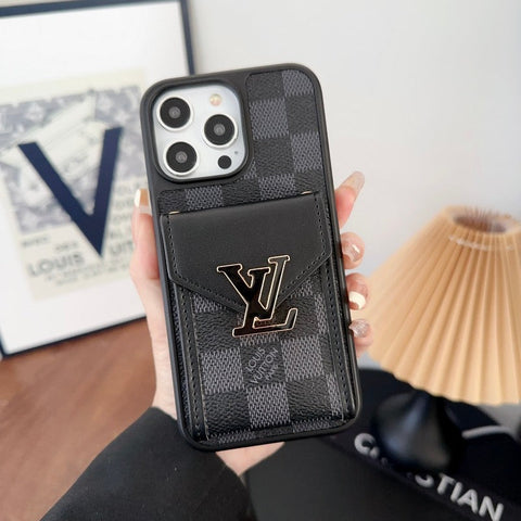 Luxe kaarttasje in kleur iPhone-hoesje