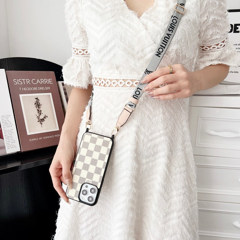 Luksus Black & White Crossbody iPhone etui