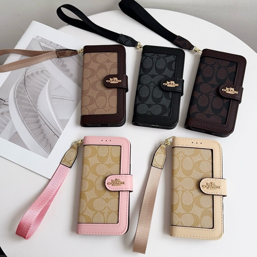 CO Luxury Pattern Wallet Pouzdro na iPhone s držákem na kartu a popruhem
