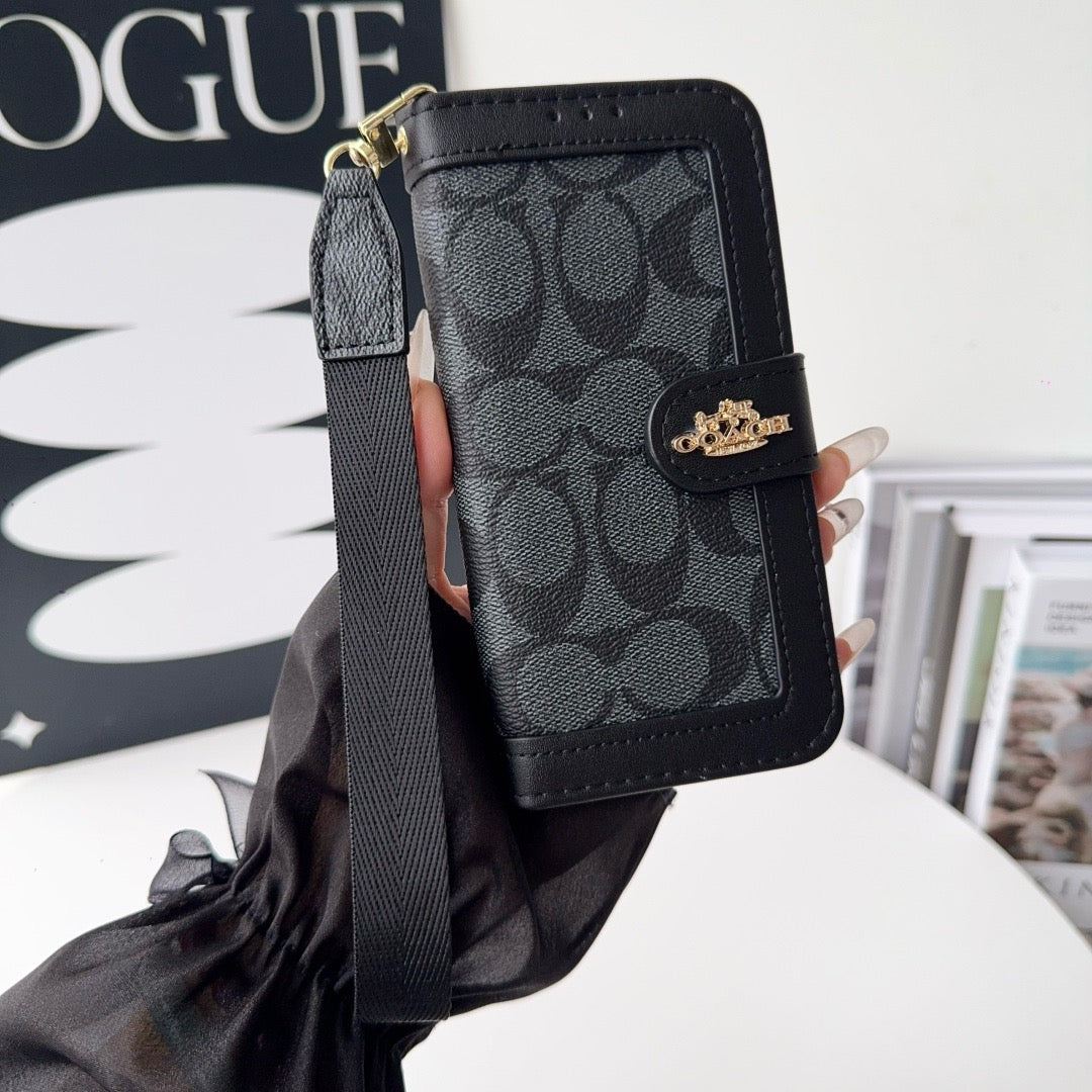 CO Luxury Pattern Wallet Pouzdro na iPhone s držákem na kartu a popruhem