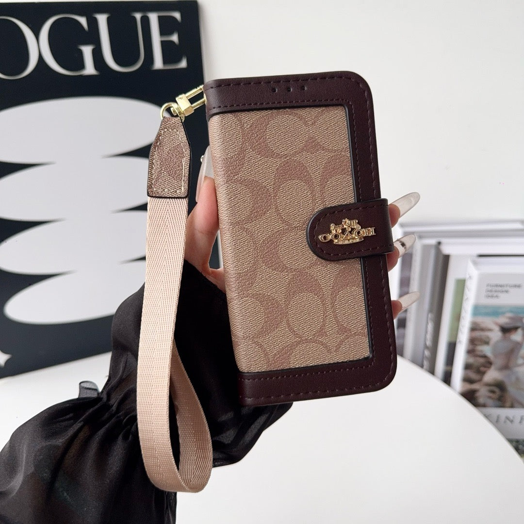 CO Luxury Pattern Wallet Pouzdro na iPhone s držákem na kartu a popruhem