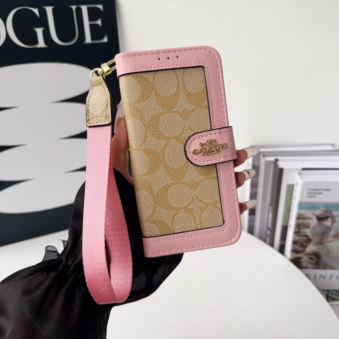 CO Luxury Pattern Wallet Pouzdro na iPhone s držákem na kartu a popruhem