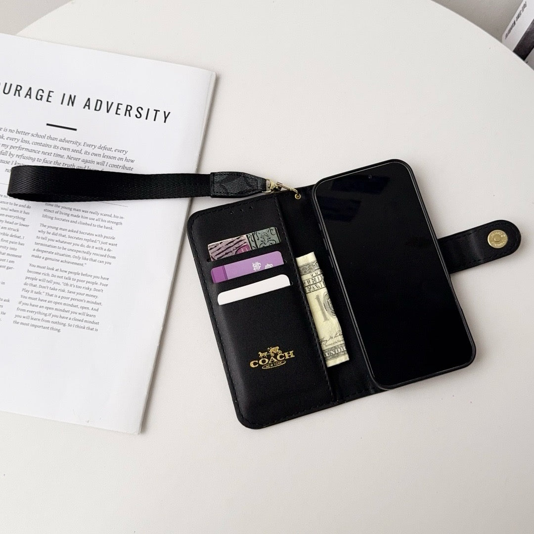 CO Luxury Pattern Wallet Pouzdro na iPhone s držákem na kartu a popruhem