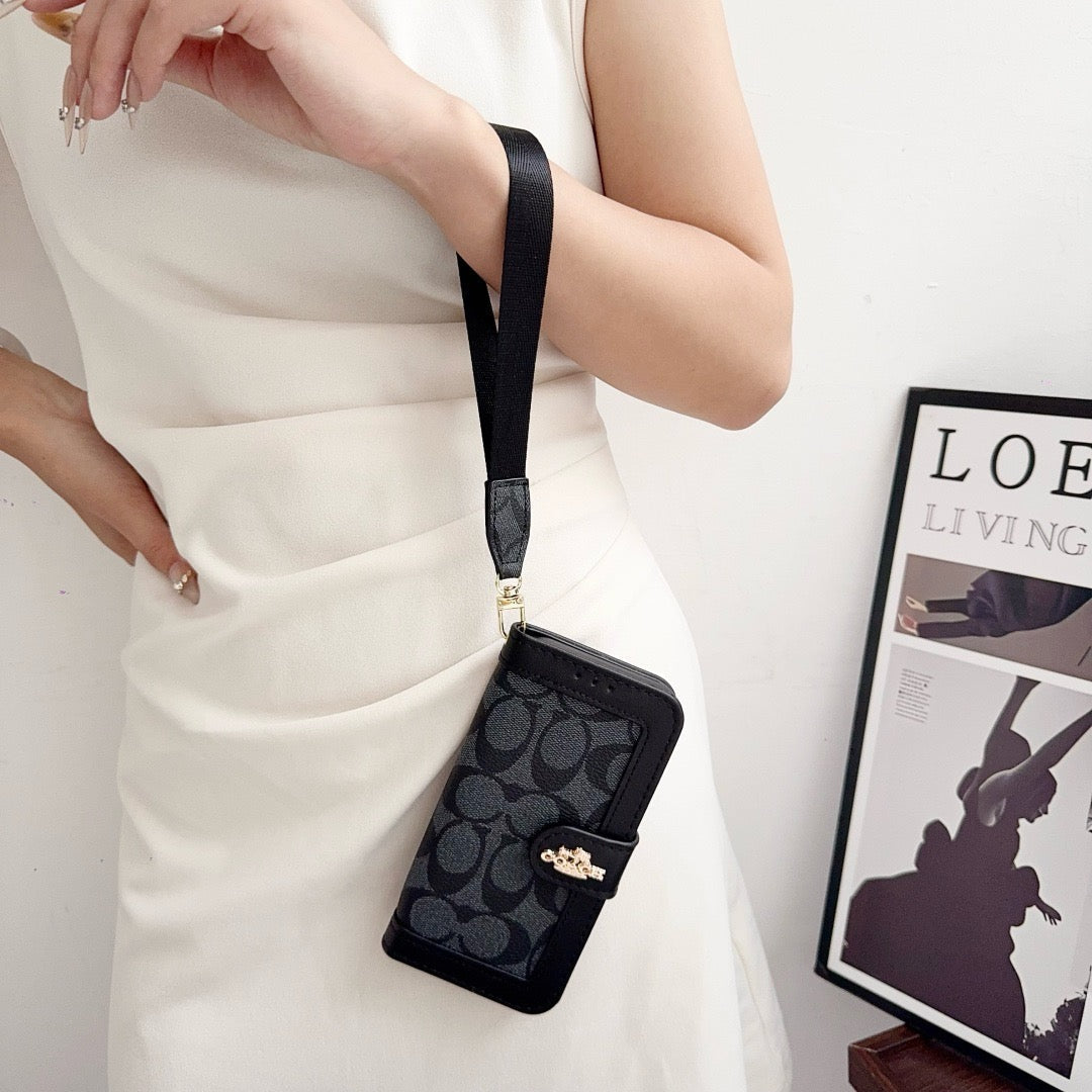 CO Luxury Pattern Wallet Pouzdro na iPhone s držákem na kartu a popruhem
