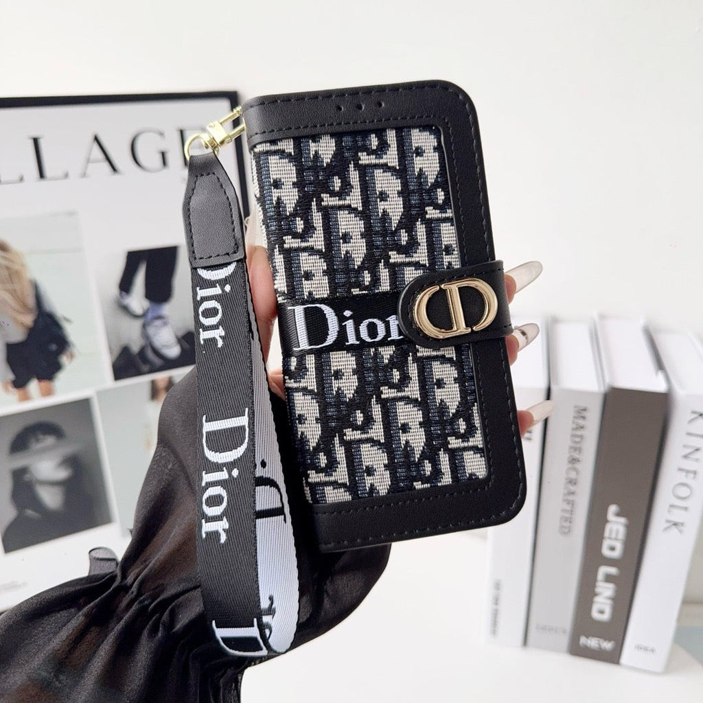 Divatos, elegáns mintás pénztárca iPhone-tok levehető csuklópánttal