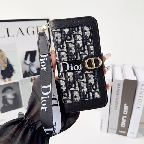 Divatos, elegáns mintás pénztárca iPhone-tok levehető csuklópánttal