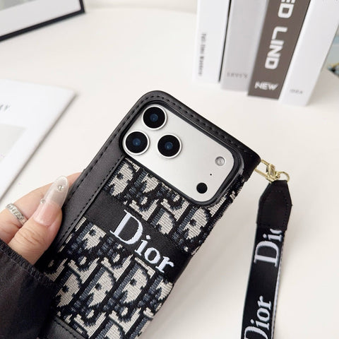 Divatos, elegáns mintás pénztárca iPhone-tok levehető csuklópánttal