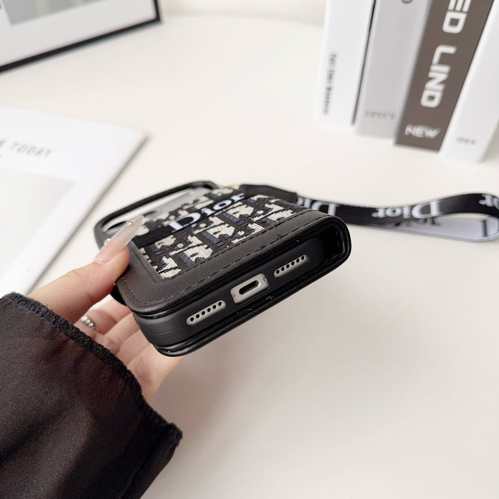 Divatos, elegáns mintás pénztárca iPhone-tok levehető csuklópánttal