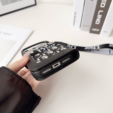 Divatos, elegáns mintás pénztárca iPhone-tok levehető csuklópánttal