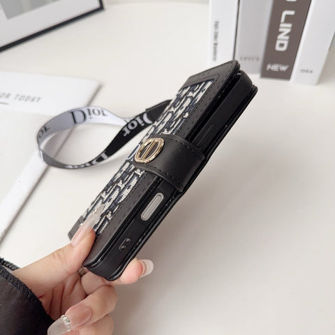 Divatos, elegáns mintás pénztárca iPhone-tok levehető csuklópánttal