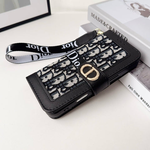 Divatos, elegáns mintás pénztárca iPhone-tok levehető csuklópánttal