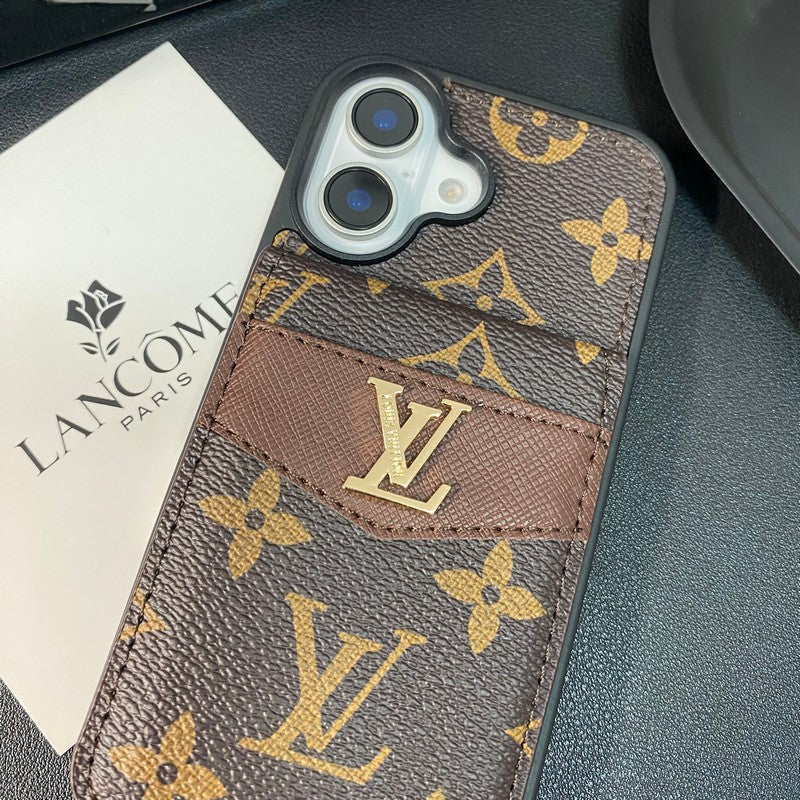 Luxuriöse iPhone-Hülle mit Kartenetui in klassischer Farbe