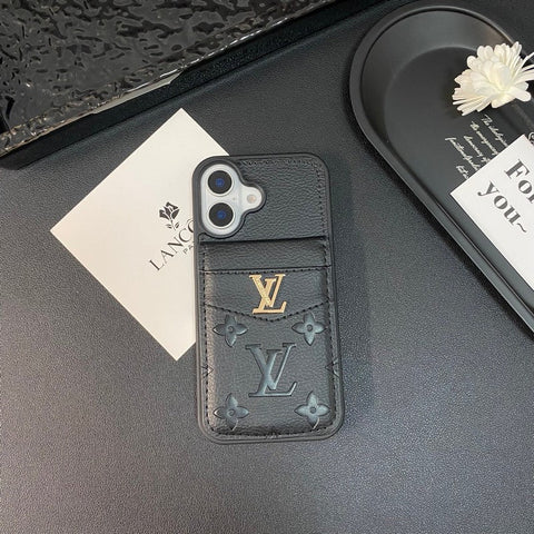 Luxuriöse iPhone-Hülle mit Kartenetui in klassischer Farbe