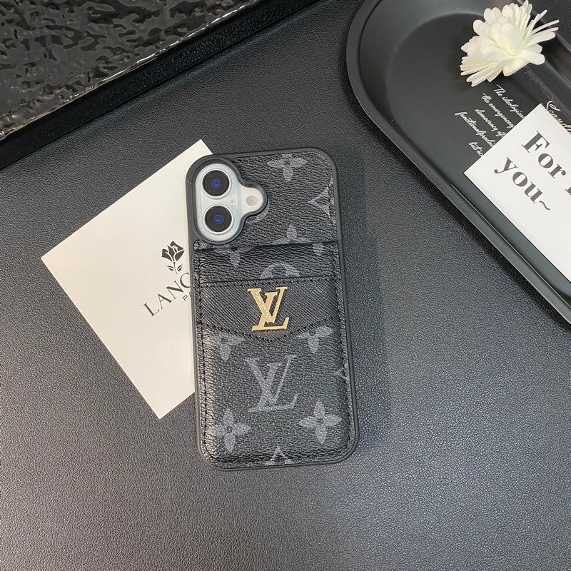 Luxuriöse iPhone-Hülle mit Kartenetui in klassischer Farbe