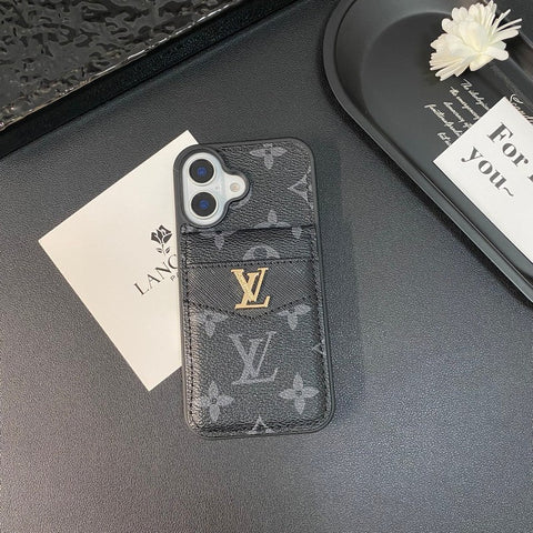 Luxuriöse iPhone-Hülle mit Kartenetui in klassischer Farbe