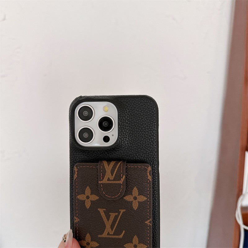 Luksusowa torba na karty z łańcuszkiem na ramię. Etui na iPhone'a