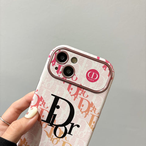 Modische iPhone-Hülle aus Leder in Weiß und Braun