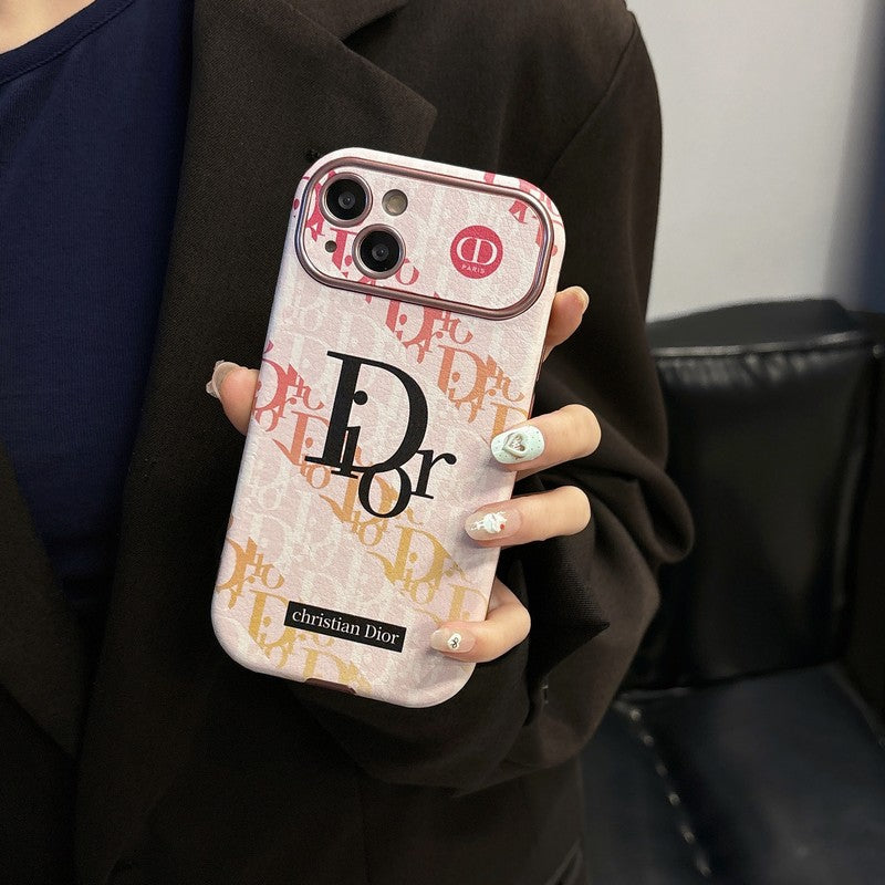 Modische iPhone-Hülle aus Leder in Weiß und Braun