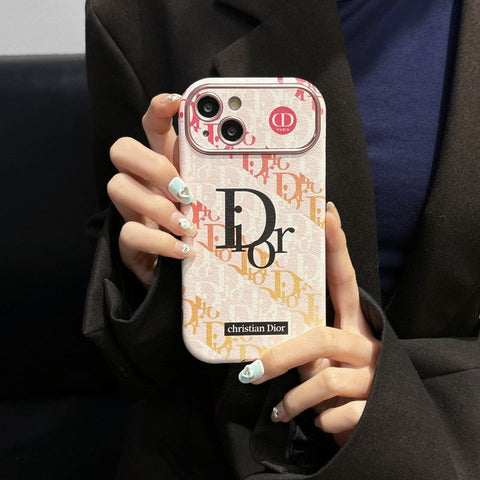 Modische iPhone-Hülle aus Leder in Weiß und Braun