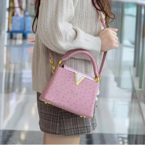 Luxuriöse High-End-Handtasche – Frühlingsmode-Umhängetasche mit Straußenmuster