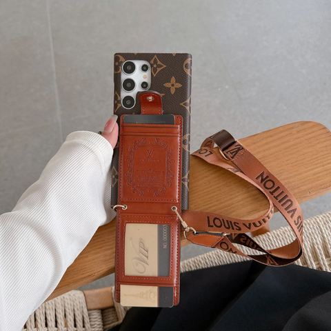 Brown Card Wallet Galaxy futrālis priekš Samsung