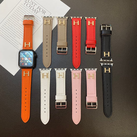 Correa de Apple Watch de cuero genuino con patrón