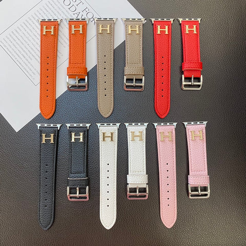 Correa de Apple Watch de cuero genuino con patrón