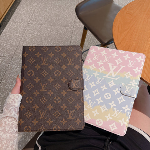 高級iPadケース キャンバス モノグラム レザー フレッシュサマーテーマパターン