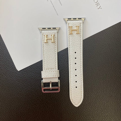 Correa de Apple Watch de cuero genuino con patrón