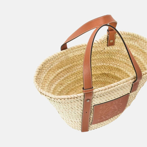 Lussuoso cestino LYW in foglia di palma e marrone chiaro naturale