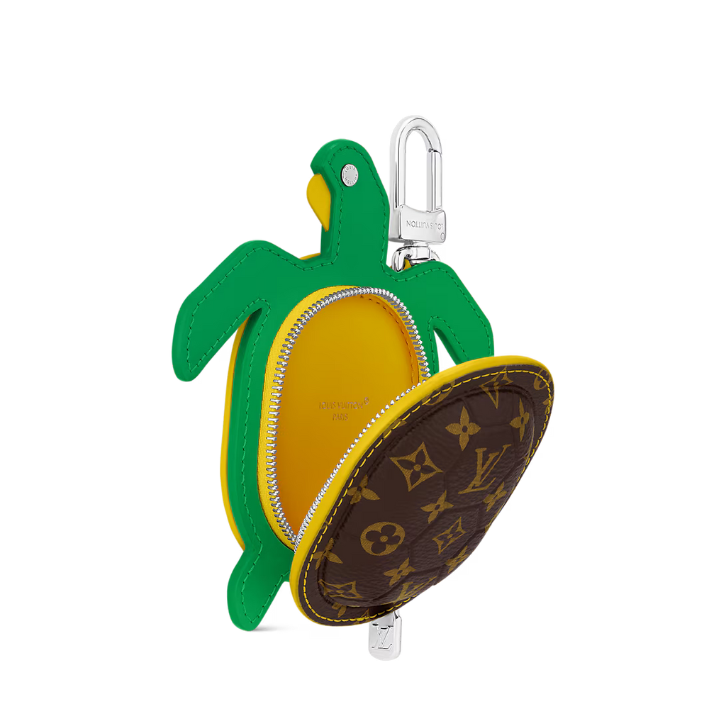 Cute Turtle-Shaped Monogram Keychain Charm