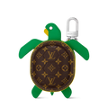 Cute Turtle-Shaped Monogram Keychain Charm