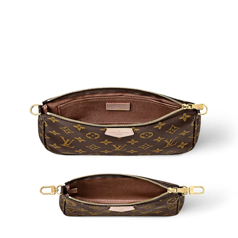 Multi-Pocket Crossbody Bag – Monogram Canvas Style