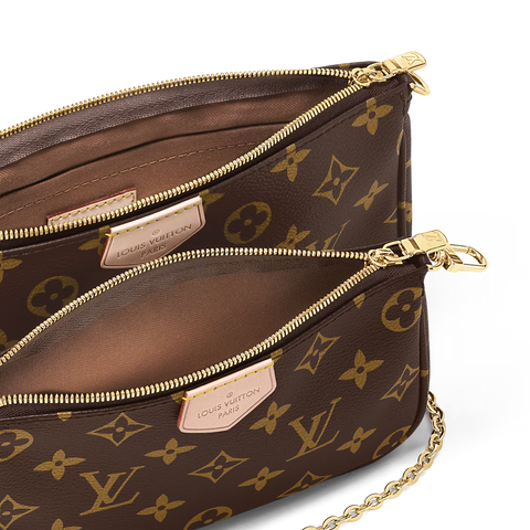 Multi-Pocket Crossbody Bag – Monogram Canvas Style