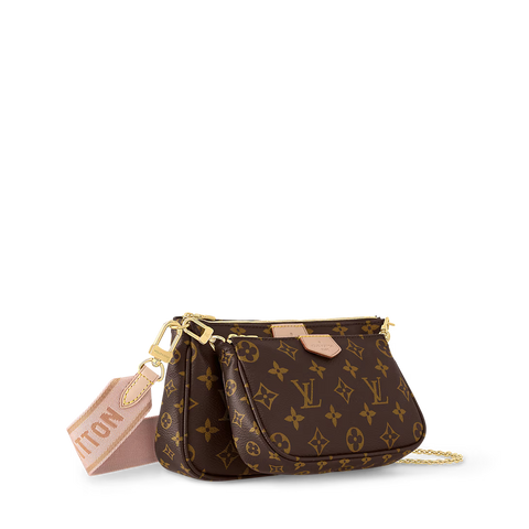 Multi-Pocket Crossbody Bag – Monogram Canvas Style