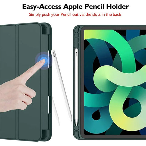 LÆDER FRISK SOMMER TEMA MØNSTER ÆBLE IPAD CASE MED BLYANTHOLDER