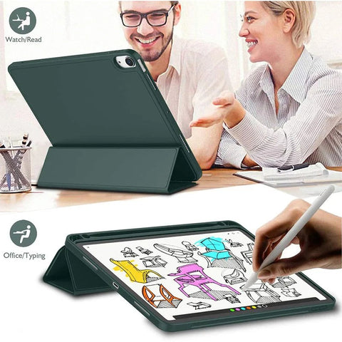 LÆDER FRISK SOMMER TEMA MØNSTER ÆBLE IPAD CASE MED BLYANTHOLDER