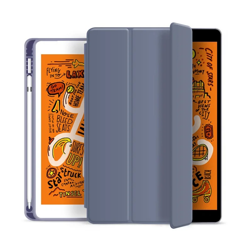 LÆDER FRISK SOMMER TEMA MØNSTER ÆBLE IPAD CASE MED BLYANTHOLDER