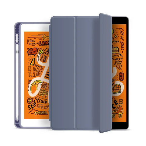 LÆDER FRISK SOMMER TEMA MØNSTER ÆBLE IPAD CASE MED BLYANTHOLDER