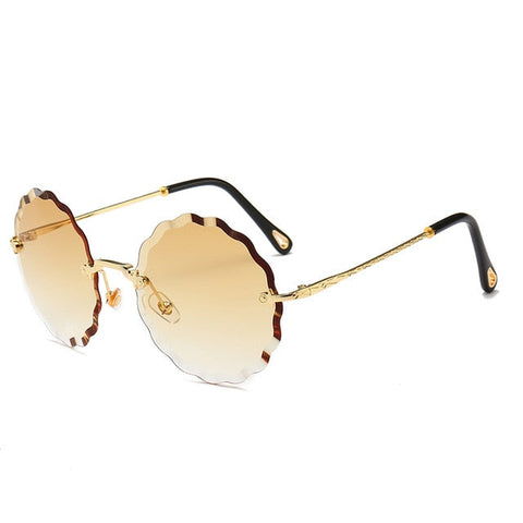 Luksus runde solbriller Damemærke Designer Solbriller uden kant til kvindelige farvetoner Mode Rosie Eyewear