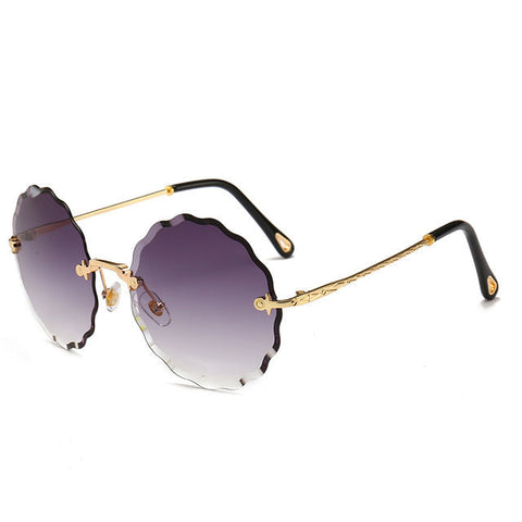 Luksus runde solbriller Damemærke Designer Solbriller uden kant til kvindelige farvetoner Mode Rosie Eyewear